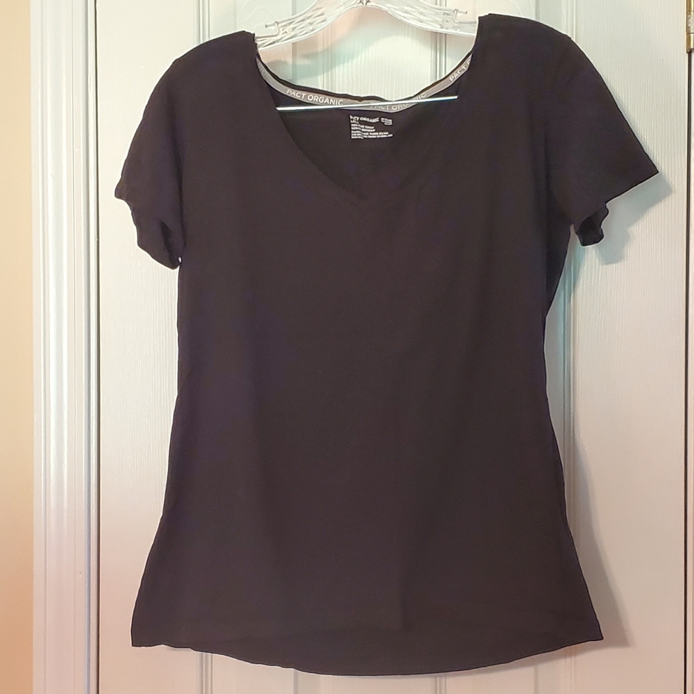 Pact - organic black tee - L